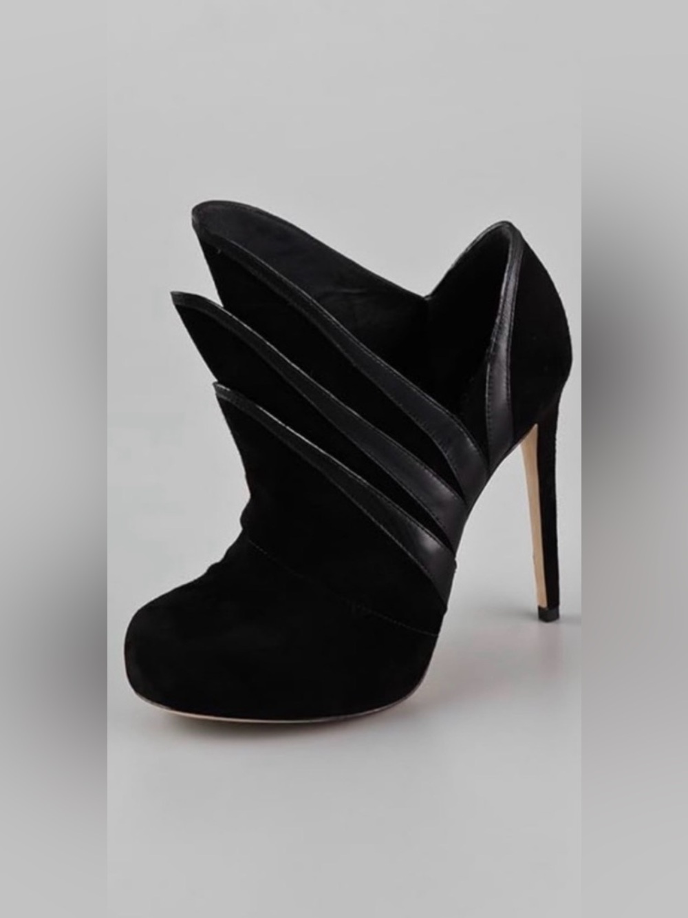 Vintage Alejandro Ingelmo Origami Collar Boots in Suede and leather